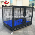 Luxurious metal square tube dog cage kennel with wheels